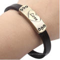 Forever Lover Alloy Bracelet Leather peace Sign Black Brighton Bracelet